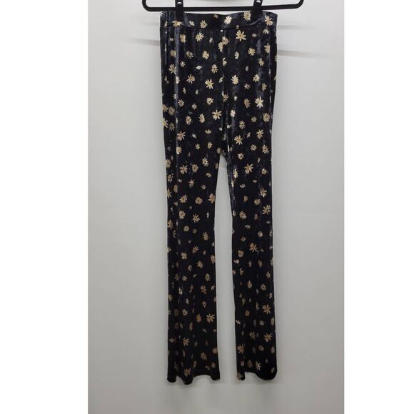 Elodie Velour Daisy Pull On Pants Medium - Picture 1 of 5
